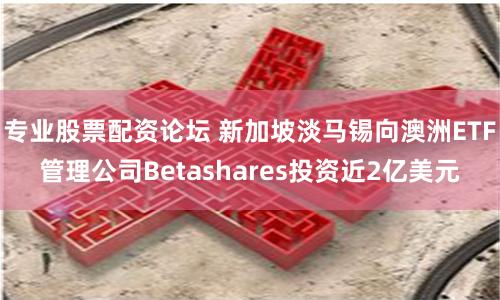 专业股票配资论坛 新加坡淡马锡向澳洲ETF管理公司Betashares投资近2亿美元
